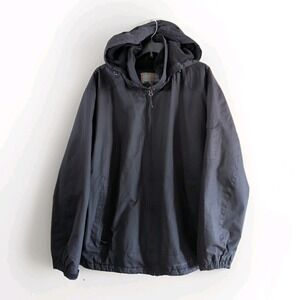 FREE COUNTRY mens Black XXL water wind resistant fleece jacket coat zip hood EUC